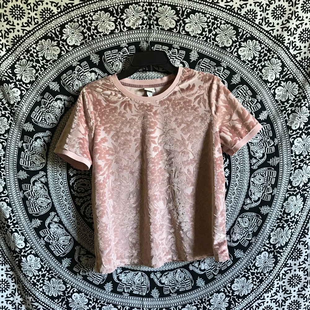 pink velvet shirt